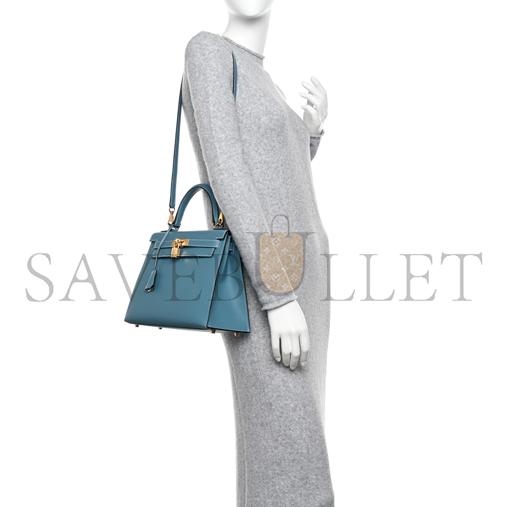HERMÈS MASTER EPSOM KELLY SELLIER 28 NEW BLUE JEAN (28*22*10cm)